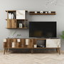 Hanah Home Mueble de TV Madrid - Blanco y nogal